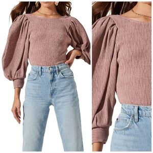 Astr the Label textured dusty pink bodysuit XS